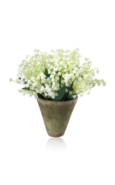 Diane James Designs X Moda Lily Of The Valley In Mossy Pot In Brown