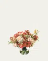 Diane James Salmon Amaryllis And Hydrangeas 17" Faux Floral Arrangement In Glass Vase