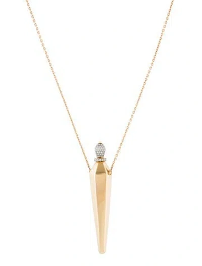 Pre-owned Diane Kordas 18k Diamond Line Amulette, 24" In Multi