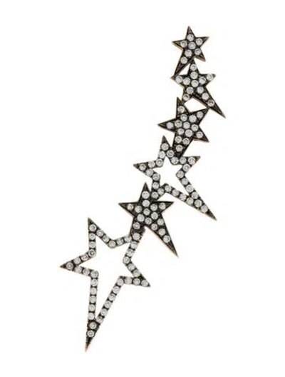 Pre-owned Diane Kordas 18k Diamond Star Ear Cuff In Multi