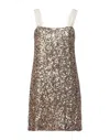 Diane Krüger Woman Mini Dress Gold Size 6 Polyester, Elastane In Gold