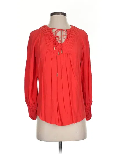 Pre-owned Diane Von Furstenberg 3/4 Sleeve Blouse In Red
