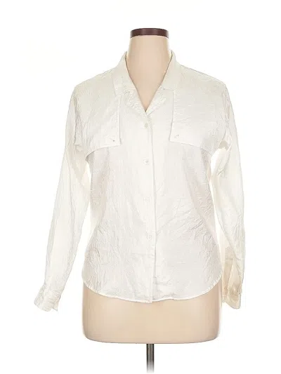 Pre-owned Diane Von Furstenberg 3/4 Sleeve Blouse In White