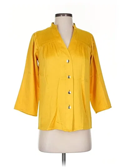 Pre-owned Diane Von Furstenberg 3/4 Sleeve Blouse In Yellow