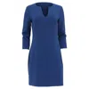 Diane Von Furstenberg 3/4 Sleeve Mini Dress In Navy Blue Triacetate In Blue