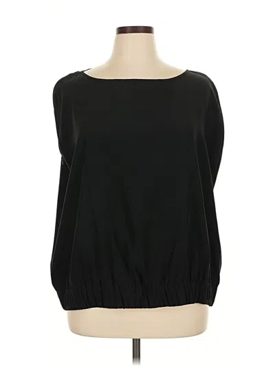 Pre-owned Diane Von Furstenberg 3/4 Sleeve Top Black Boatneck Tops