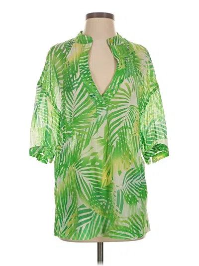 Pre-owned Diane Von Furstenberg 3/4 Sleeve T-shirt In Green