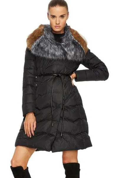 Pre-owned Diane Von Furstenberg $498  Black Brooke Puffer Coat, Xs