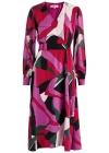Diane Von Furstenberg Abel Belted Printed Satin Midi Dress In Multicoloured