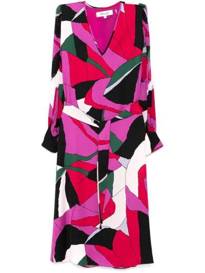 Diane Von Furstenberg Abel Midi Dress In Multi