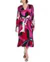 Diane Von Furstenberg Abel Belted Printed Satin Midi Dress In Purple