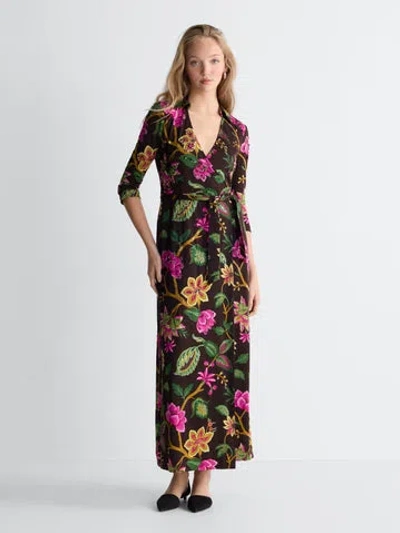 Diane Von Furstenberg Abigail Maxi Embellished Wrap Dress In Multi