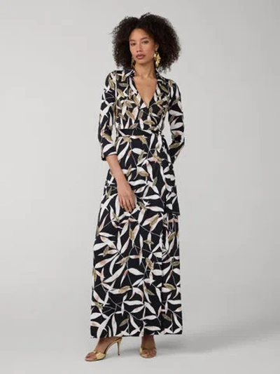 Diane Von Furstenberg Abigail Maxi Embellished Wrap Dress In Multi