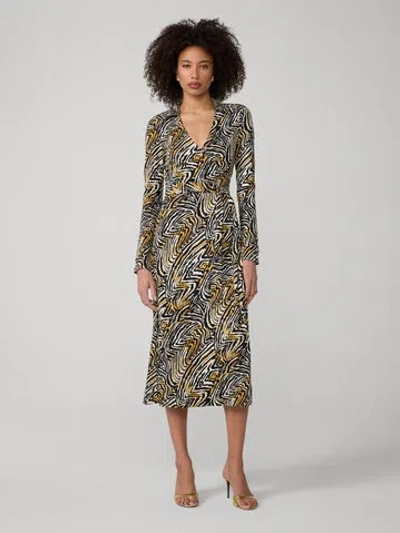 Diane Von Furstenberg Abigail Midi Wrap Dress In Brown