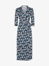 Diane Von Furstenberg Abigail Silk Jersey Midi Wrap Dress In Fortune Vine Ivory