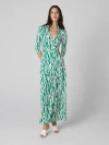 Diane Von Furstenberg Abigail Abstract-print Jersey Maxi Wrap Dress In Twigs Green