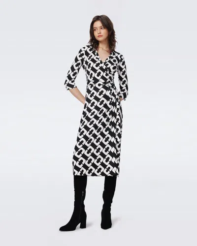 Diane Von Furstenberg Abigail Silk Jersey Midi Wrap Dress By  In Size 16 In Brush Tooth