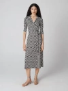 Diane Von Furstenberg Abigail Silk Jersey Midi Wrap Dress In Chain Link Medium Black