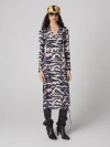 Diane Von Furstenberg Abigail Tiger-print Midi Wrap Dress In Palace Tiger Pink