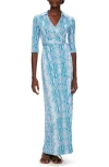 Diane Von Furstenberg Abigail Silk Wrap Maxi Dress In Python