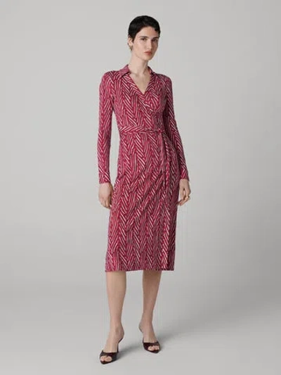 Diane Von Furstenberg Abigail Wrap Midi Dress In Pink
