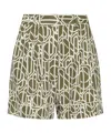 DIANE VON FURSTENBERG ABSTRACT-PATTERN LINEN SHORTS