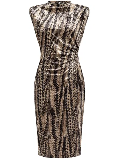 DIANE VON FURSTENBERG ABSTRACT-PATTERN MIDI DRESS