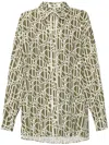 Diane Von Furstenberg Abstract-print Long-sleeve Shirt In Grün