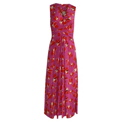 Diane Von Furstenberg Ace Floral-print Maxi Dress In Pink Viscose