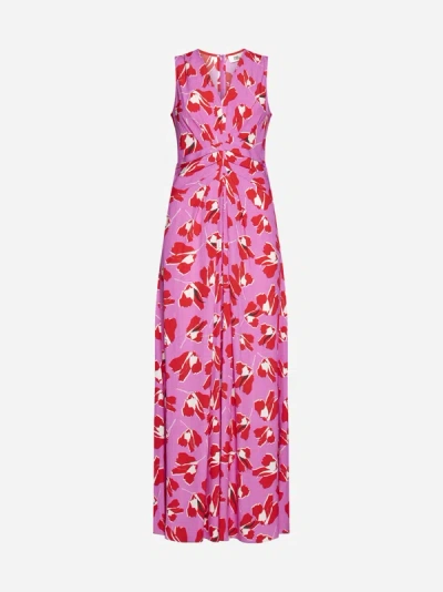 DIANE VON FURSTENBERG ACE FLORAL PRINT VISCOSE MAXI DRESS