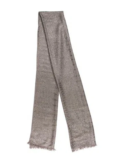 Pre-owned Diane Von Furstenberg Acrylic Printed Scarf In Gray