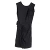 Diane Von Furstenberg Agata Sleeveless Ruffle Dress In Black Nylon In Black