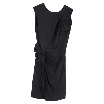 Diane Von Furstenberg Agata Sleeveless Ruffle Dress In Black Nylon