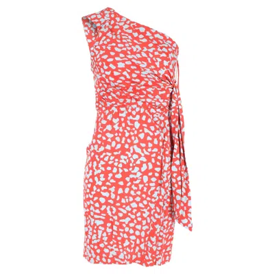 Diane Von Furstenberg Agatha One Shoulder Dress In Red Silk