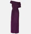 Diane Von Furstenberg Agustin Jersey Maxi Dress In Metallic Red Purple
