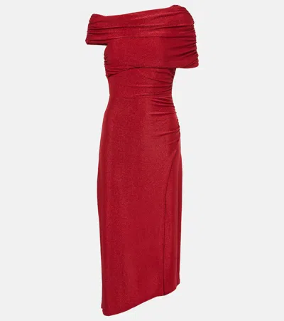 DIANE VON FURSTENBERG AGUSTIN LAMÉ MIDI DRESS