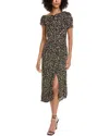 Diane Von Furstenberg Agustin Off-the-shoulder Ruched Leopard-print Crepe Midi Dress In Multi