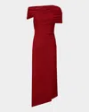 Diane Von Furstenberg Agustin Ruched Shimmer One-shoulder Midi Dress In Metallic Red