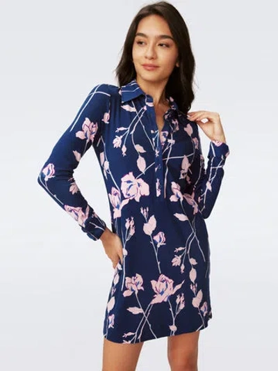 Diane Von Furstenberg Alarica Dress In Final Act Floral Blush Pink