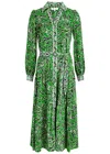 Diane Von Furstenberg Alea Printed Crepe Midi Dress In Green