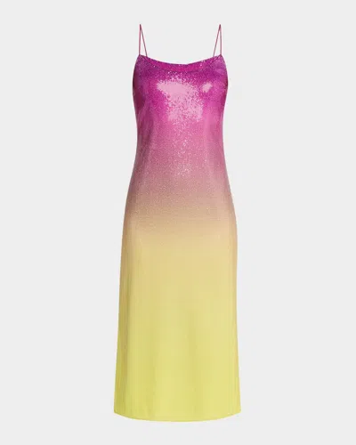Diane Von Furstenberg Alessa Sleeveless Ombre Sequin Midi Dress In Ndomc