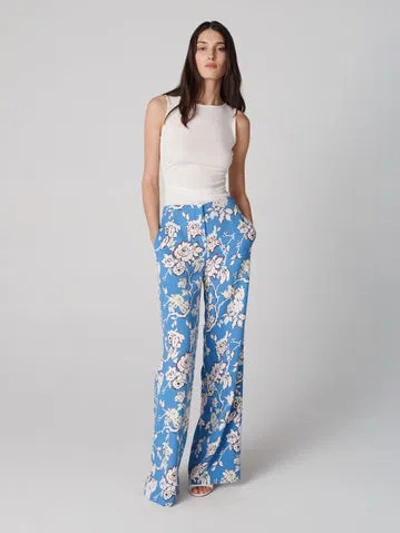 Diane Von Furstenberg Alexander Pants In Heritage Vine Blue