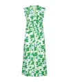 Diane Von Furstenberg Livia Pleated Floral-print Midi Dress In Green