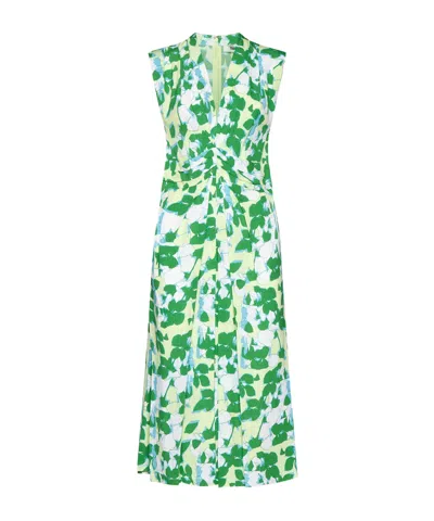 Diane Von Furstenberg Livia Pleated Floral-print Midi Dress In Multi