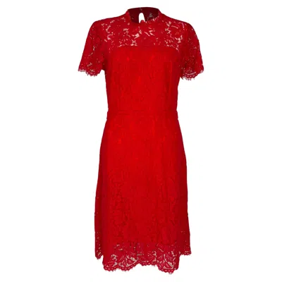 Diane Von Furstenberg Alma Lace Mini Dress In Red Cotton