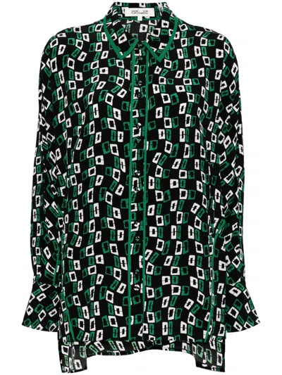DIANE VON FURSTENBERG ALONA BUTTON UP BLOUSE