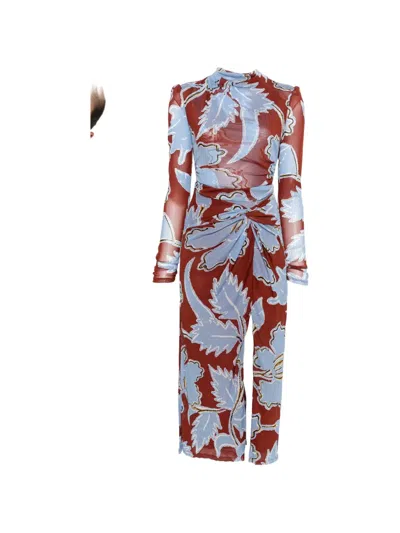 Diane Von Furstenberg Amadis Floral-print Ruched Midi Dress In Multi