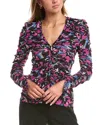 Diane Von Furstenberg Amal Reversible Mesh Top In Purple