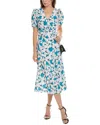 Diane Von Furstenberg Anaba Twisted Floral-print Crepe De Chine Midi Dress In White