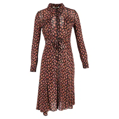 Diane Von Furstenberg Andi Paisley Print Mesh Shirt Dress In Multicolor Polyester